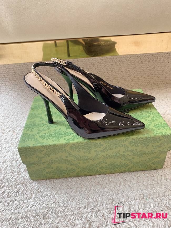 Gucci Signoria Slingback Pump Black Patent 10.5cm - 1