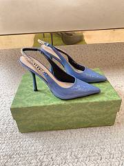 Gucci Signoria Slingback Pump Blue Patent 10.5cm - 1