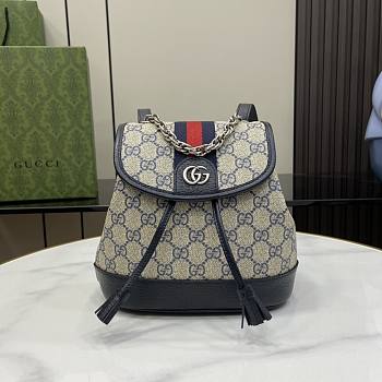 Gucci Ophidia Mini Backpack Beige And Blue GG 20.5x20x12cm