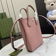 Gucci GG Super Mini Bag With Strap Pink 14.5-16.5x21x5-3cm - 4