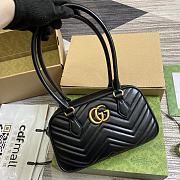 Gucci GG Marmont Small Top Handle Bag Black 25.5x15.5x6.5cm - 3