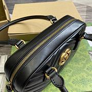 Gucci GG Marmont Small Top Handle Bag Black 25.5x15.5x6.5cm - 4