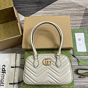 Gucci GG Marmont Small Top Handle Bag Light Gray 25.5x15.5x6.5cm - 2