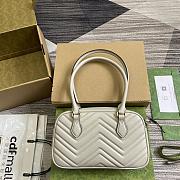 Gucci GG Marmont Small Top Handle Bag Light Gray 25.5x15.5x6.5cm - 3