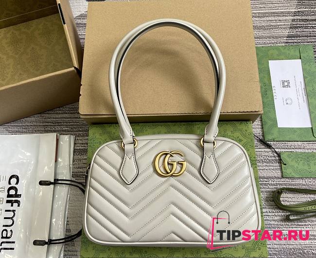 Gucci GG Marmont Small Top Handle Bag Light Gray 25.5x15.5x6.5cm - 1