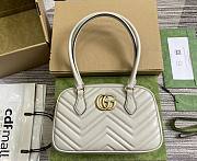 Gucci GG Marmont Small Top Handle Bag Light Gray 25.5x15.5x6.5cm - 1