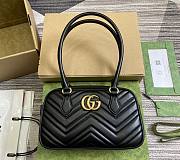 Gucci GG Marmont Small Top Handle Bag Black 25.5x15.5x6.5cm - 1