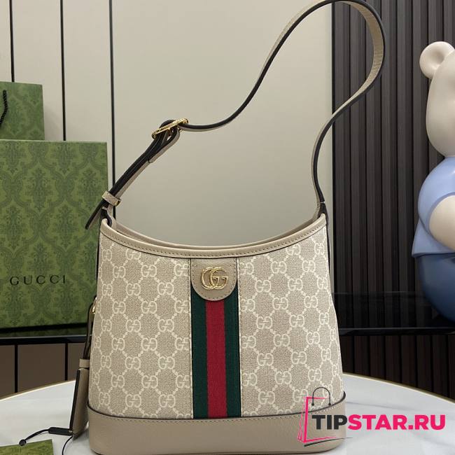 Gucci Ophidia GG Small Shoulder Bag Beige and White GG 23x21x12cm - 1