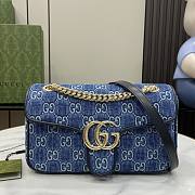 Gucci GG Marmont Small Shoulder Bag Blue GG denim 25.5x15x8cm - 1