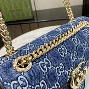 Gucci GG Marmont Small Shoulder Bag Blue GG denim 25.5x15x8cm - 4