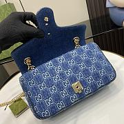 Gucci GG Marmont Small Shoulder Bag Blue GG denim 25.5x15x8cm - 3