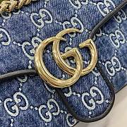 Gucci GG Marmont Small Shoulder Bag Blue GG denim 25.5x15x8cm - 5