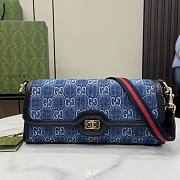 Gucci Luce Small Shoulder Bag Blue GG Denim 27.5x12.5x6.5cm - 1