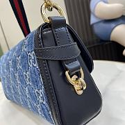 Gucci Luce Small Shoulder Bag Blue GG Denim 27.5x12.5x6.5cm - 4