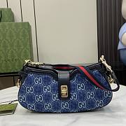 Gucci Moon Side Mini Shoulder Bag Blue GG Denim 24x12x5cm - 1