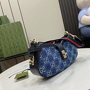 Gucci Moon Side Mini Shoulder Bag Blue GG Denim 24x12x5cm - 5