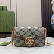 Gucci GG Super Mini Shoulder Bag Pale Blue And Brown GG 16.5x9.5x4.5cm - 1