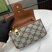 Gucci GG Super Mini Shoulder Bag Pale Blue And Brown GG 16.5x9.5x4.5cm - 3