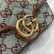 Gucci GG Super Mini Shoulder Bag Pale Blue And Brown GG 16.5x9.5x4.5cm - 2