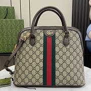 Gucci Ophidia Medium Top Handle Bag Beige And Ebony GG 32x26x13cm - 1