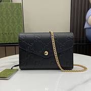 Gucci Leather Chain Wallet Black 20x13x6cm - 1