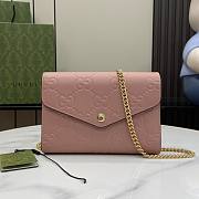 Gucci Leather Chain Wallet Pink 20x13x6cm - 1