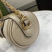 Gucci Ophidia Mini Shoulder Bag Beige And White GG 18.5x10x10cm - 6