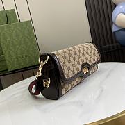 Gucci Luce Small Shoulder Bag Beige And Ebony GG 27.5x12.5x6.5cm - 5