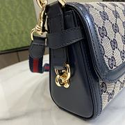 Gucci Luce Small Shoulder Bag Beige And Blue GG 27.5x12.5x6.5cm - 5