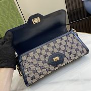 Gucci Luce Small Shoulder Bag Beige And Blue GG 27.5x12.5x6.5cm - 3