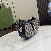 Gucci Moon Side Mini Shoulder Bag Beige And Blue GG 24x12x5cm - 5