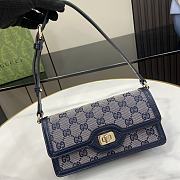 Gucci Luce Mini Shoulder Bag Beige And Blue GG 20x10x4cm - 4