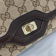 Gucci Luce Medium Shoulder Bag Beige And Ebony GG 36x14x8cm - 5