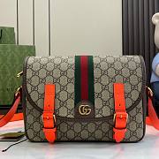 Gucci Ophidia GG Crossbody Bag Beige And Ebony GG Bright Orange 27.5x18.5x6.5cm - 1