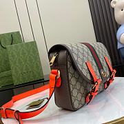 Gucci Ophidia GG Crossbody Bag Beige And Ebony GG Bright Orange 27.5x18.5x6.5cm - 5