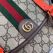 Gucci Ophidia GG Crossbody Bag Beige And Ebony GG Bright Orange 27.5x18.5x6.5cm - 3