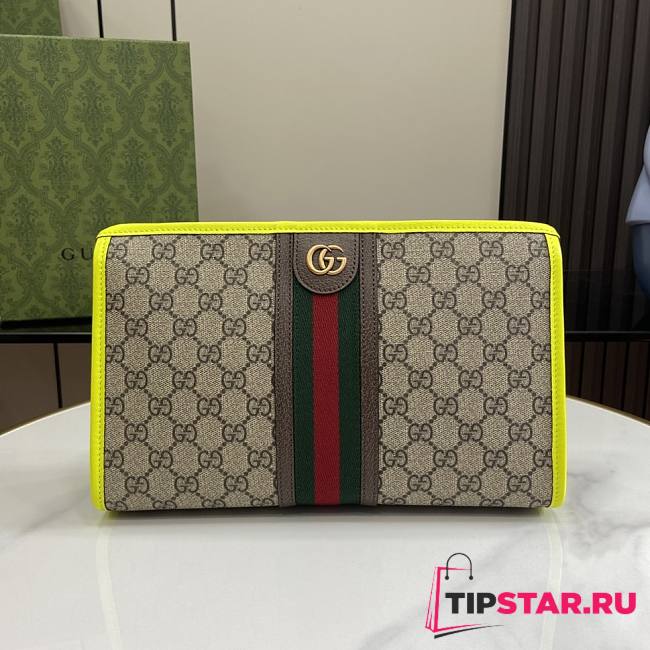 Gucci Pochette Ophidia GG Neon Yellow 28.5x18x9cm - 1