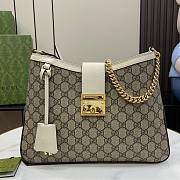 Gucci Padlock GG Medium Shoulder Bag Beige And White GG 32.5x24x5.5cm - 1