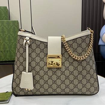 Gucci Padlock GG Medium Shoulder Bag Beige And White GG 32.5x24x5.5cm