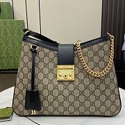 Gucci Padlock GG Medium Shoulder Bag Beige And Black GG 32.5x24x5.5cm - 1