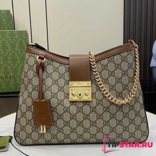 Gucci Padlock GG Medium Shoulder Bag Beige And Ebony GG 32.5x24x5.5cm - 1