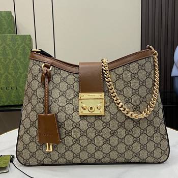 Gucci Padlock GG Medium Shoulder Bag Beige And Ebony GG 32.5x24x5.5cm