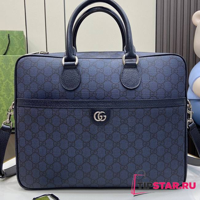 Gucci Ophidia Medium GG Briefcase Blue And Dark Blue GG 36.5x29x7.5cm - 1