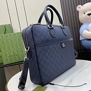 Gucci Ophidia Medium GG Briefcase Blue And Dark Blue GG 36.5x29x7.5cm - 5