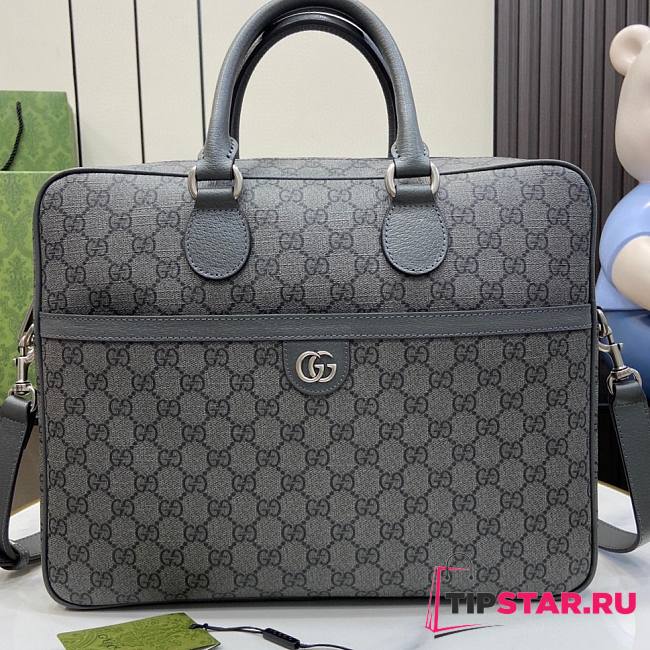 Gucci Ophidia Medium GG Briefcase Dark Grey And Black GG 36.5x29x7.5cm - 1