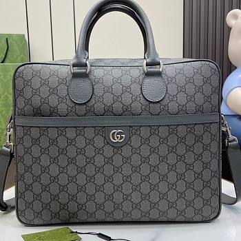 Gucci Ophidia Medium GG Briefcase Dark Grey And Black GG 36.5x29x7.5cm