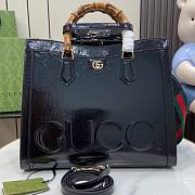 Gucci Diana Medium Tote Bag Black Patent 35x30x14cm - 1