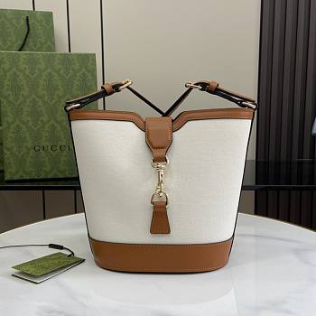 Gucci Mini Bucket Shoulder Bag Natural Canvas 18.5x20.5x12.5cm