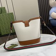 Gucci Mini Bucket Shoulder Bag Natural Canvas 18.5x20.5x12.5cm - 3