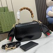 Gucci Bamboo 1947 Small Top Handle Bag Black Patent 21x15x7cm - 5